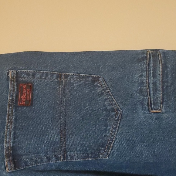 Five Brother jeans men's size 42 x 32 work wear blue demin dark stonewar… - Picture 3 of 11
